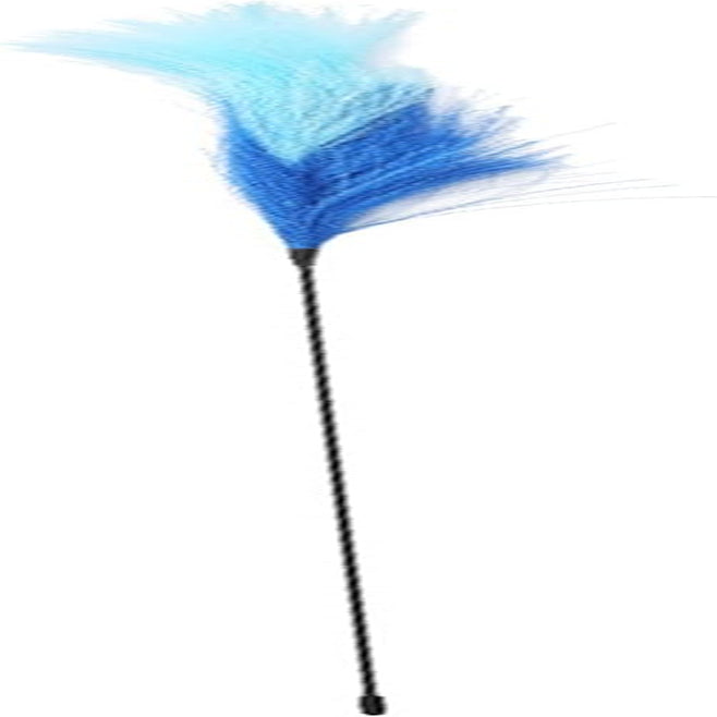Cat Teaser Toy Stress Relief Interactive Play Toy Bendable Kitten Polyester Feather Stick Toys Cat Accessory - Blue