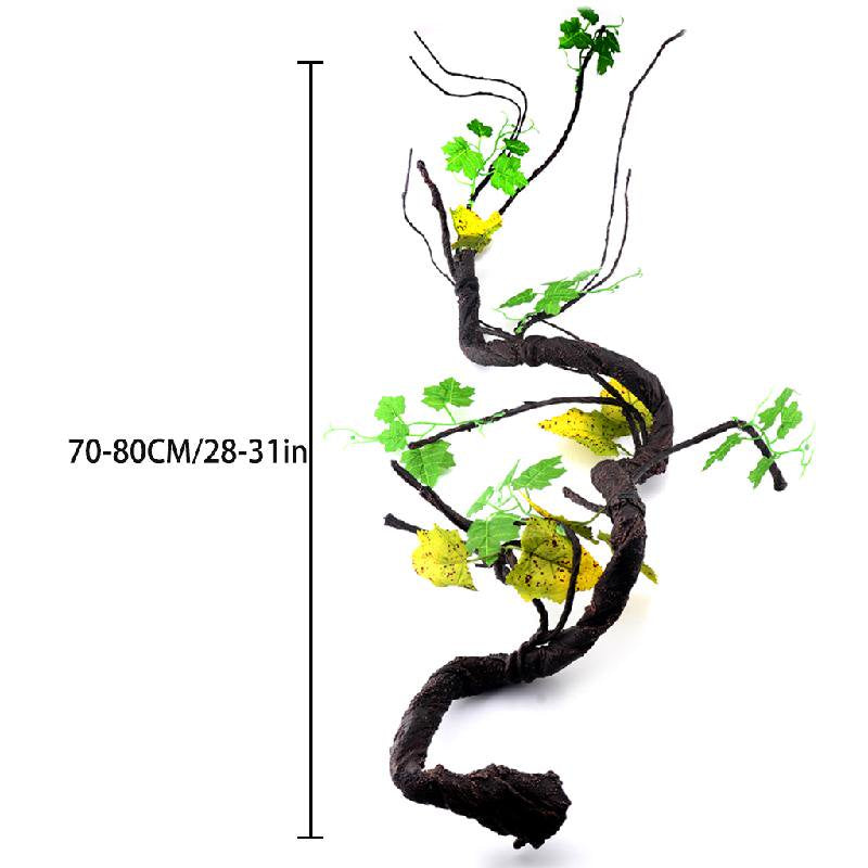 OOKWE Jungle Vines Branches Flexible Pet Habitat Decor Accessories Reptile Leave Plastic Climbing Plants for Frogs Turtles Animals & Pet Supplies > Pet Supplies > Small Animal Supplies > Small Animal Habitat Accessories OOKWE