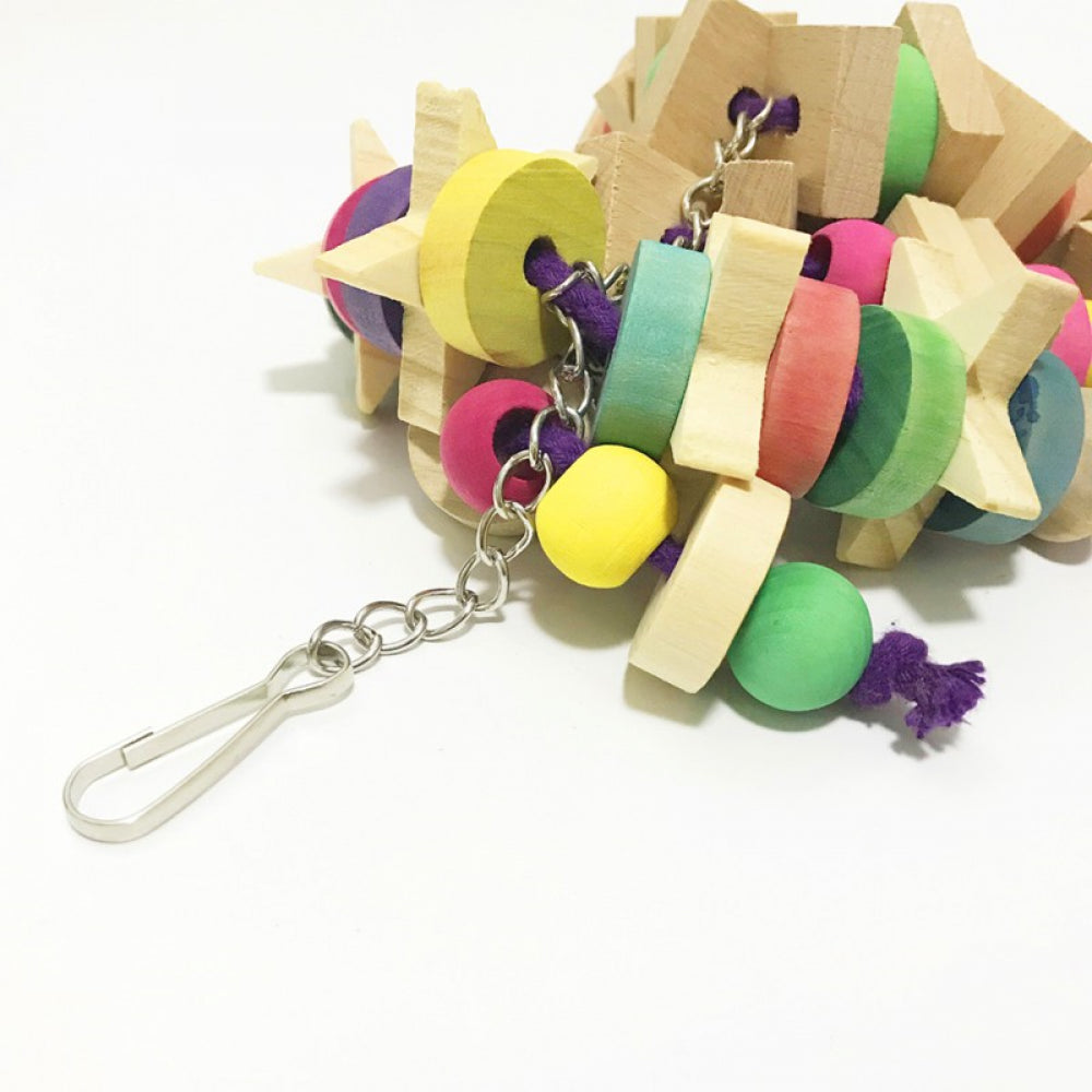 HOTWINTER Large Parrot Pet Bird Toys Hanging Cage Budgie Cockatiel Chew Wooden Swing Cage Animals & Pet Supplies > Pet Supplies > Bird Supplies > Bird Toys HOTWINTER