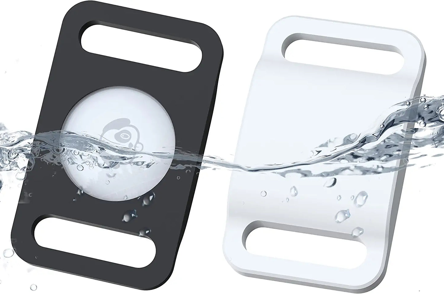 IPX7 Waterproof Airtag Holder, Damonlight 2 Packs Airtag Dog Collar Holder Fit for Dog Cat Collar Pet Loop Air Tag Holder Accessories, anti Scratch Silicone Case Lightweight Soft (Glow in Dark) Electronics > GPS Accessories > GPS Cases DamonLight Black/White