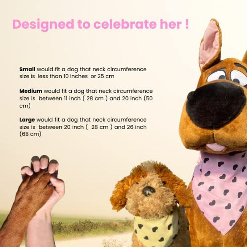 TPC Heart Series Girl Dog Bandana | 3 Pack | Double Stitched Soft Satin Fabric | Adjustable Fit | 3 Different Sizes | Machine Washable Dog Scarf and Bibs (Medium) Animals & Pet Supplies > Pet Supplies > Dog Supplies > Dog Apparel TPC