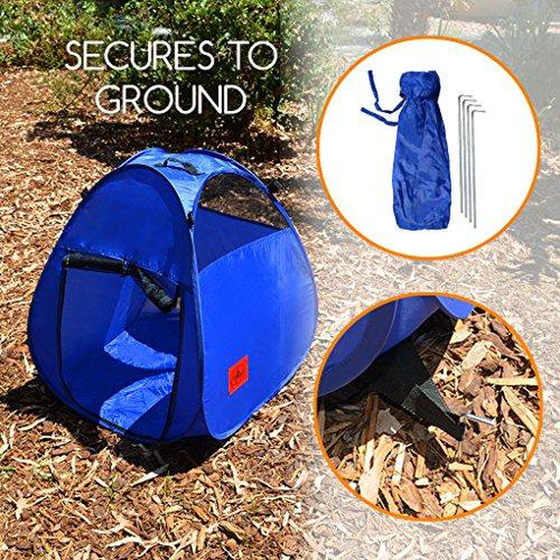 Pop up Pet House in a Bag for Portable Play Pen or Kennel Tent with 3 Net Windows and Zipper Door for Shade, Shelter and Safety for Dogs, Cats + More! Animals & Pet Supplies > Pet Supplies > Dog Supplies > Dog Houses Mydeal Products