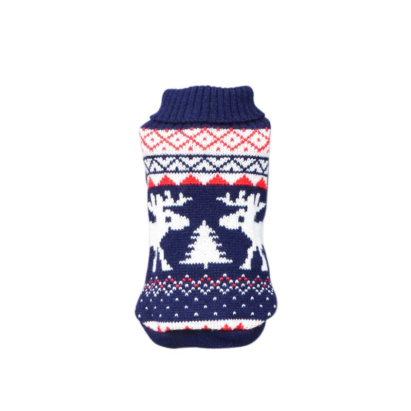 Pet Dog Cat Sweater, Christmas Thickened Elks Pattern Outwear, Doggy Autumn Winter Warm Jacket Coat Puppy Pet Cat Clothes Costume Apparel,Brown,M Animals & Pet Supplies > Pet Supplies > Cat Supplies > Cat Apparel LINKABC L Blue