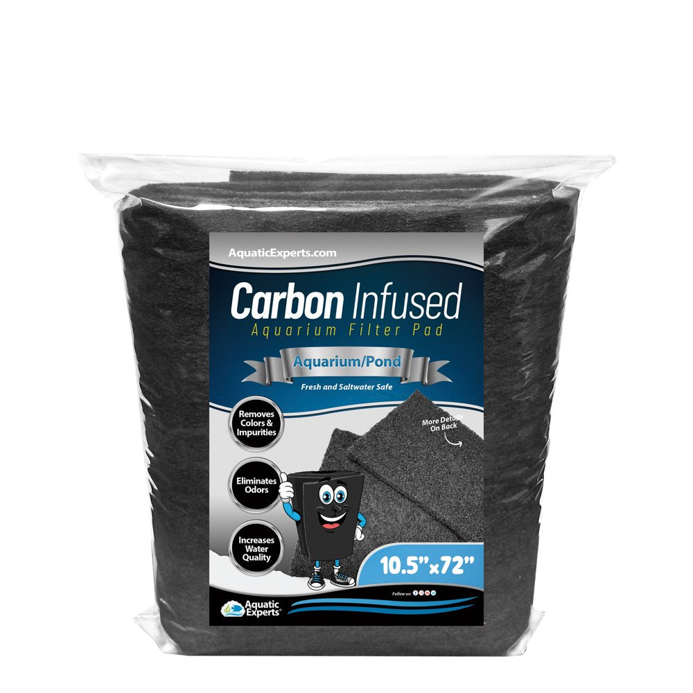 Aquatic Experts - Aquarium Filter Pad, Cut-To-Fit Carbon Infused Filter Pad Media for Crystal Clear Fish Tank and Ponds, 10.5'' X 36'' Animals & Pet Supplies > Pet Supplies > Fish Supplies > Aquarium Filters Aquatic Experts 10.5" x 72" x 0.50"