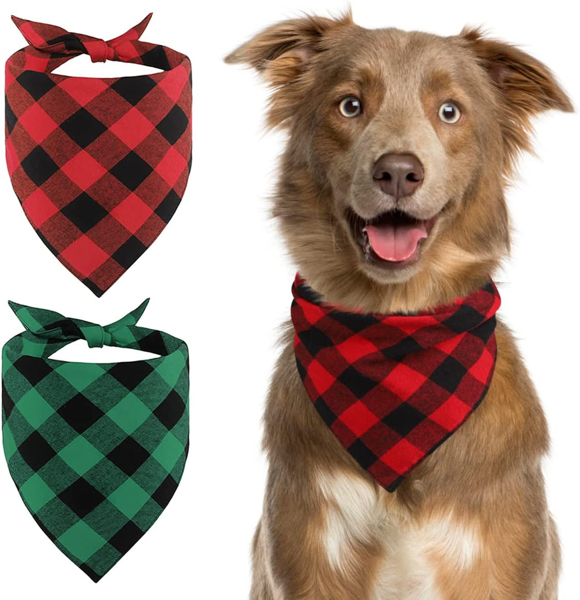 Kytely 4 Pack Dog Bandanas Birthday Dog Bandana Boy Girl Pet Scarf/Scarves Birthday Gift Accessories for Small Medium Large Dogs Cats Pet Animals & Pet Supplies > Pet Supplies > Dog Supplies > Dog Apparel Kytley Red+Green X-Large