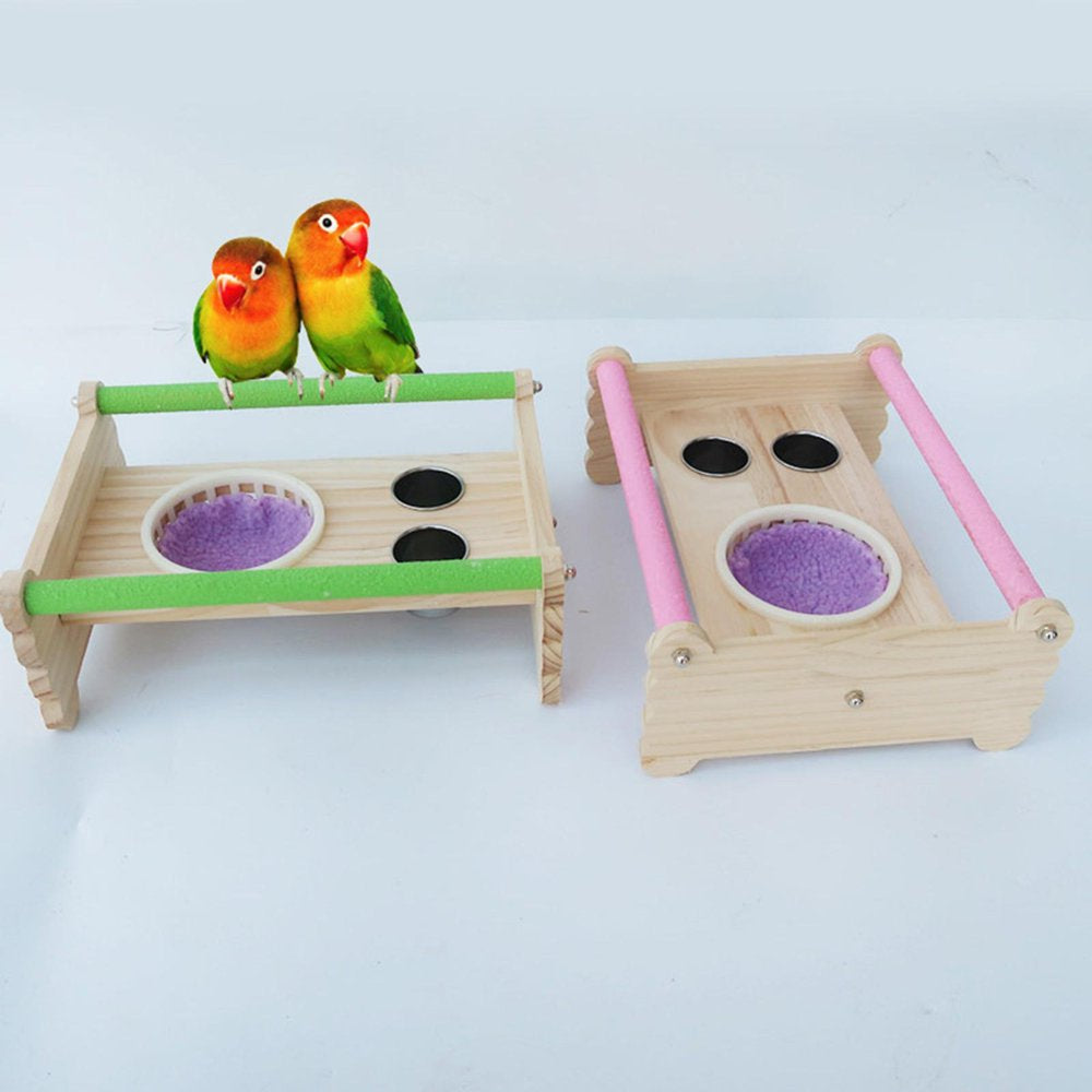 Perch Stand Birds Platform Tabletop Playstands W/ Bowl Cage Bed for Macaw Budgies Cockatiels Cockatoos Lovebird Cage Accessories - Green Animals & Pet Supplies > Pet Supplies > Bird Supplies > Bird Cages & Stands perfeclan