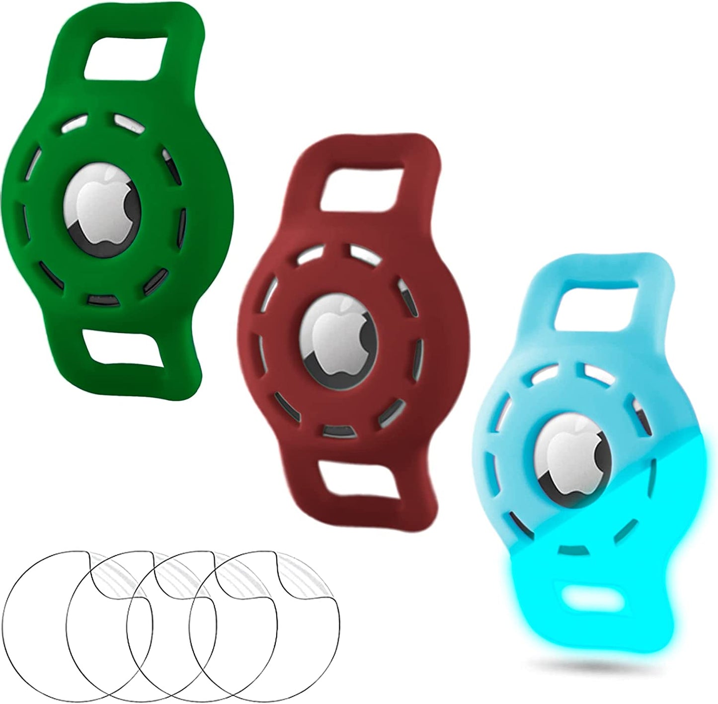 MARVAL Petneeds Airtag Cat Collar Holder, 2 Pack Protective Air Tag Case for Dog Collar within 1/2 Inch, 4 B Black Electronics > GPS Accessories > GPS Cases MARVAL F Green+Wine+LuminousBlue 3 Pack