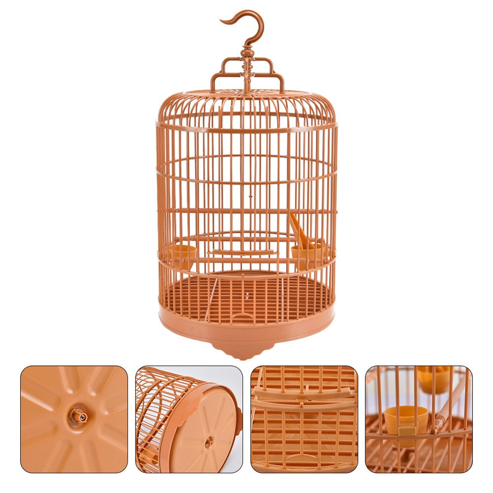 Etereauty Cage Bird round Cages Hanging Parakeet Parrot Small Stand Budgie Parakeets Plastic Birds Travel Decorative Birdcage Animals & Pet Supplies > Pet Supplies > Bird Supplies > Bird Cages & Stands ETEREAUTY   