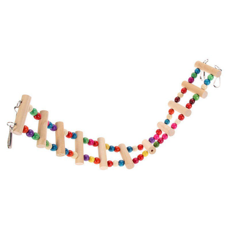 VICOODA Wood Bird Ladder,Parrot Ladder Swing Bridge,Bird Cage Accessories Decorative Flexible Cage Wooden Rainbow Toy Animals & Pet Supplies > Pet Supplies > Bird Supplies > Bird Cage Accessories Vicooda