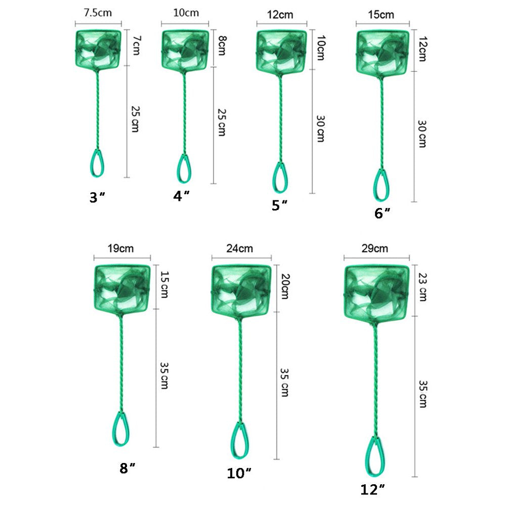 Danhjin Fish Net 3Inch Aquarium Net Fish Tank Net Fine Mesh Fish Catch Net with Plastic Handle Turtle Tank Accessories - Summer Savings Clearance Animals & Pet Supplies > Pet Supplies > Fish Supplies > Aquarium Fish Nets Danhjin