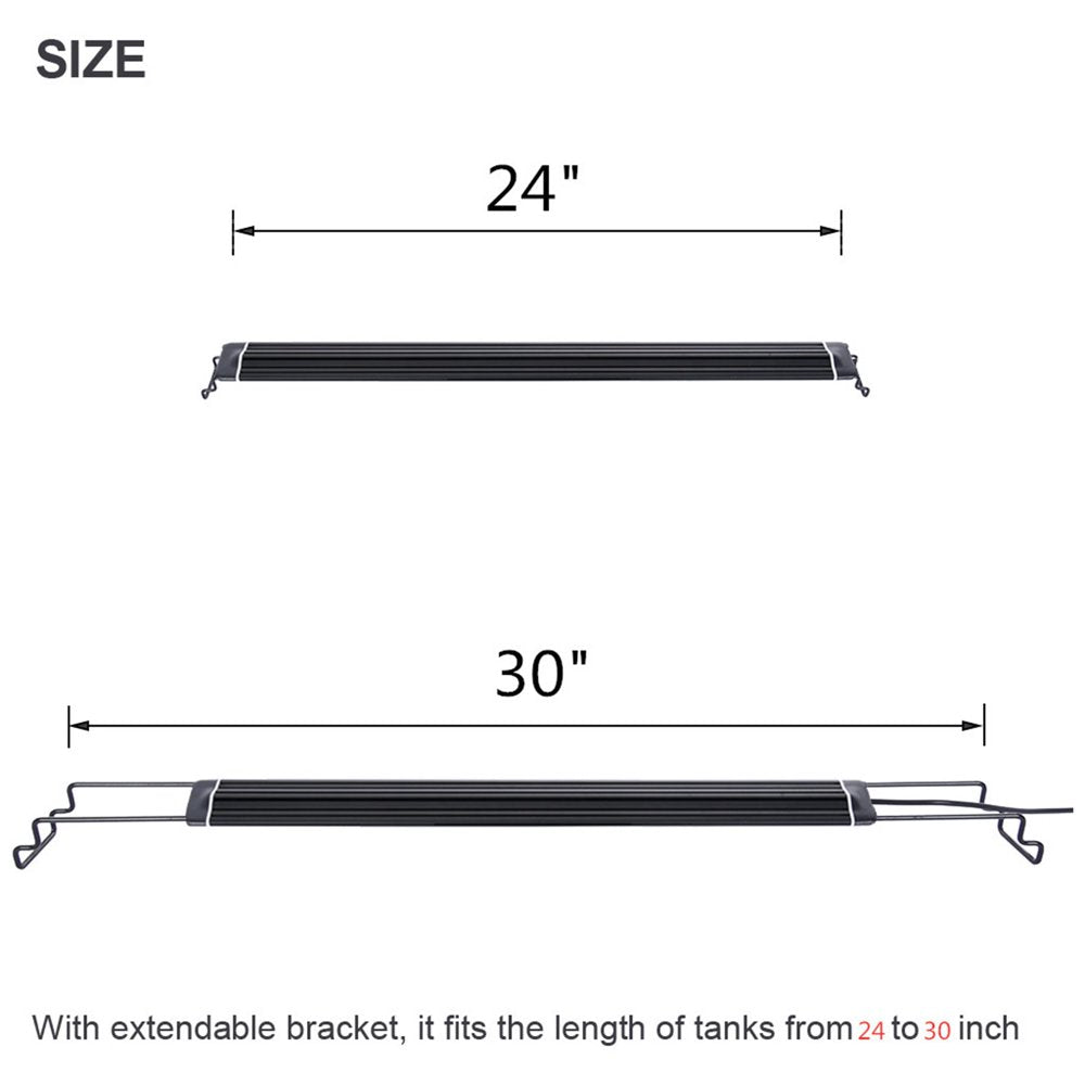 Full-Spectrum Aquarium Light with Aluminum Alloy Shell Extendable Brackets-Light Animals & Pet Supplies > Pet Supplies > Fish Supplies > Aquarium Lighting SQUARE CARMEN