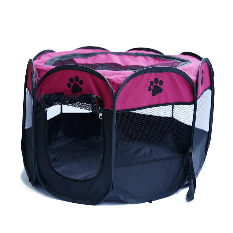Poseca Portable Collapsible Octagonal Pet Tent Dogs House Dogs Bed Outdoor Breathable Tent Kennel Fence Animals & Pet Supplies > Pet Supplies > Dog Supplies > Dog Houses Poseca S:48 cm*33 cm*4 cm/18.90"*12.99"*1.57" Pink