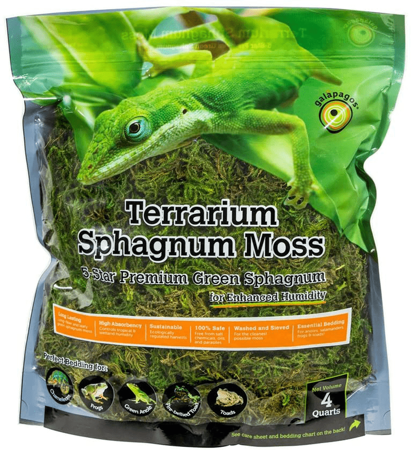 (05213) Terrarium Sphagnum Moss, 5-Star Green Sphagnum, Natural, 4QT (Packaging May Vary) Animals & Pet Supplies > Pet Supplies > Reptile & Amphibian Supplies > Reptile & Amphibian Habitat Accessories Galapagos 4 QT