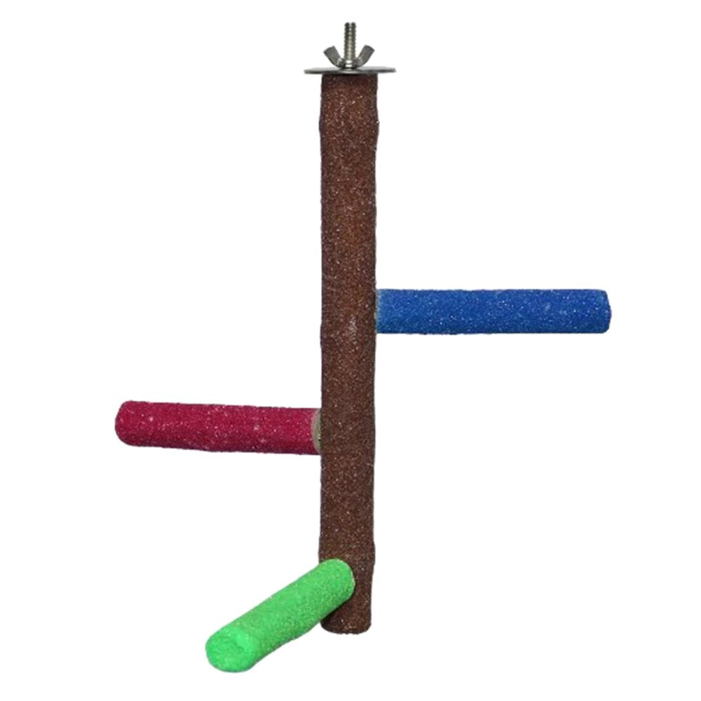 Parrot Perch Rough-Surfaced Sand Perches Bird Cage Chewing Toy Ladder Perch Wood Stand Beaks Claws Trimmed Grinding Animals & Pet Supplies > Pet Supplies > Bird Supplies > Bird Ladders & Perches STAGA