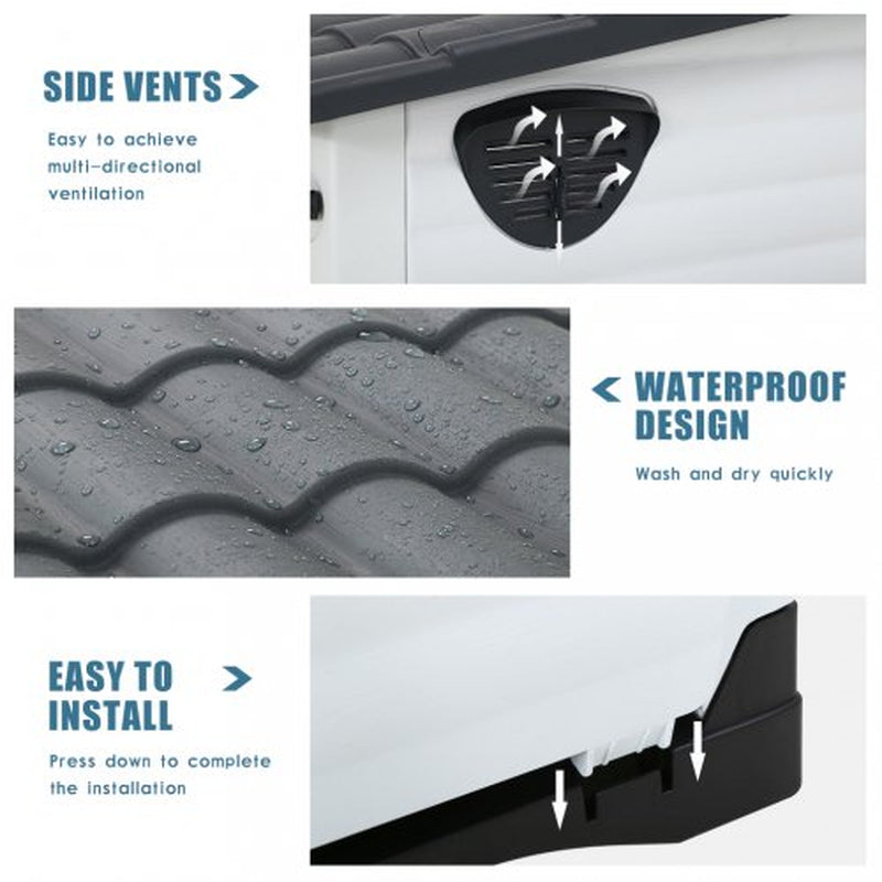 Furinno Peli 26 Inch All Weather Small Dog House with Air Vents, White Animals & Pet Supplies > Pet Supplies > Dog Supplies > Dog Houses Furinno