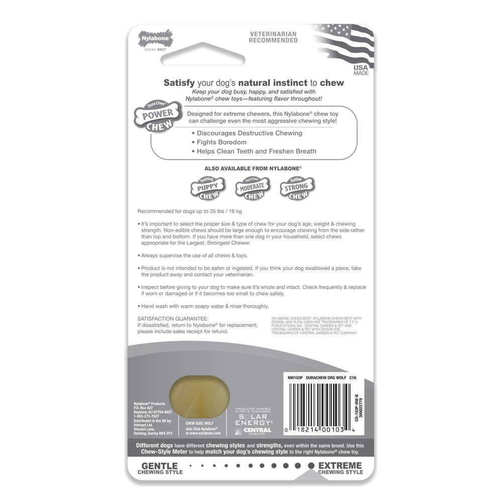 Nylabone Power Chew Flavored Durable Chew Toy for Dogs Original Medium/Wolf (1 Count) Animals & Pet Supplies > Pet Supplies > Dog Supplies > Dog Toys Central Garden and Pet