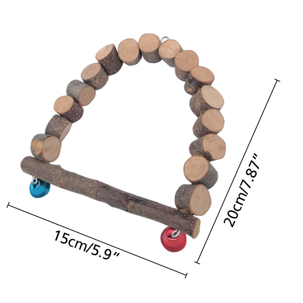 QBLEEV Bird Parrot Chewing Swing Apple Wood Swing, Bird Hanging Bell Perches Chewing Toy for Small Parakeets Cockatiels, Conures, Love Birds, Finches and Other Small Animals Animals & Pet Supplies > Pet Supplies > Bird Supplies > Bird Toys QBLEEV