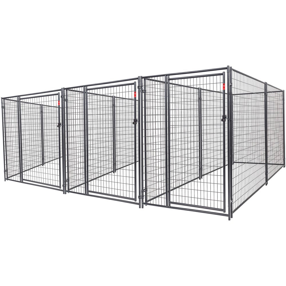 Lucky Dog Heavy Duty Outdoor Dog Kennel, 3-Run, Black, 15'L X 10'W X 6'H Animals & Pet Supplies > Pet Supplies > Dog Supplies > Dog Kennels & Runs Jewett Cameron Company