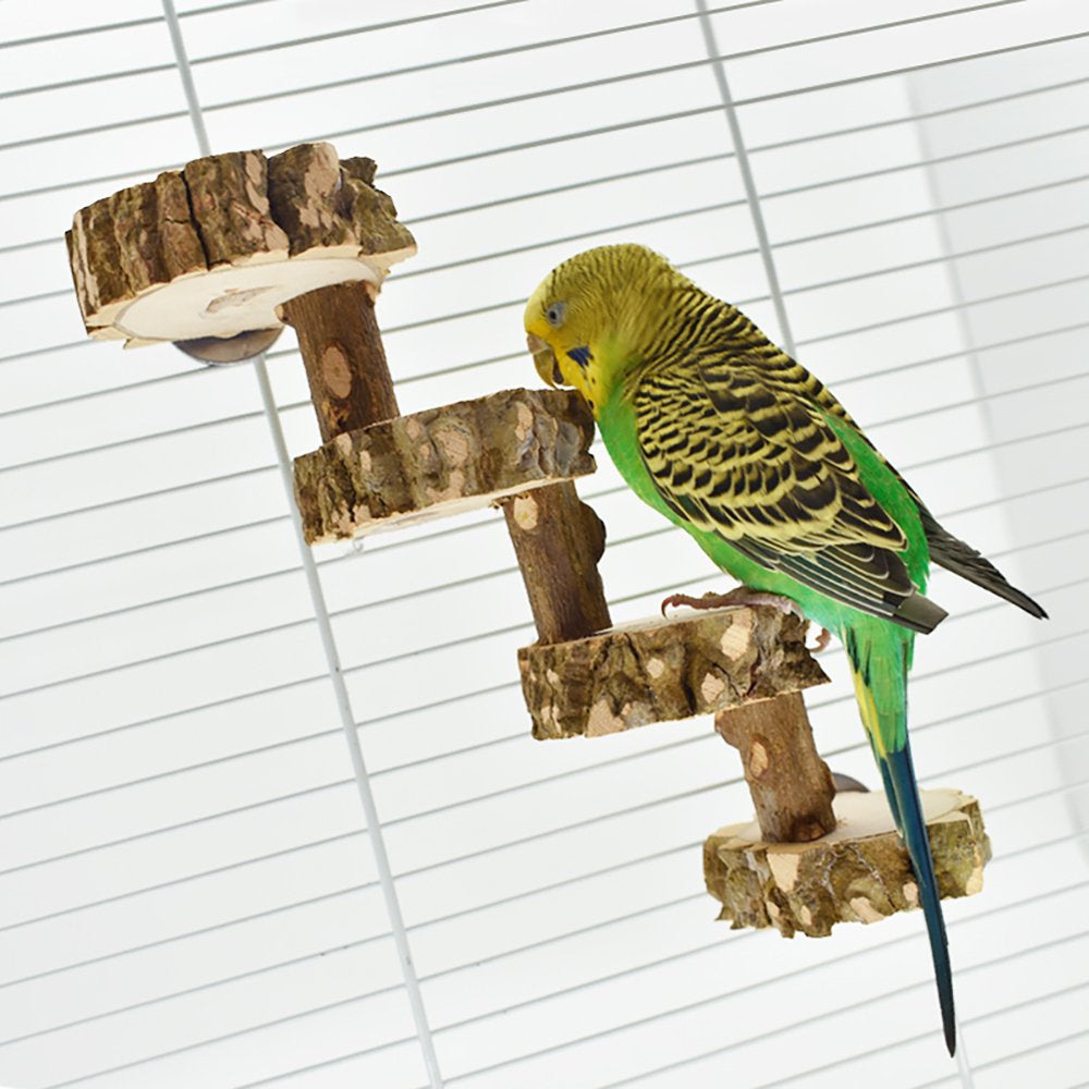 Luonfels Bird Ladder Perches Chewable Natural Wood 4 Step Animals & Pet Supplies > Pet Supplies > Bird Supplies > Bird Ladders & Perches Luonfels