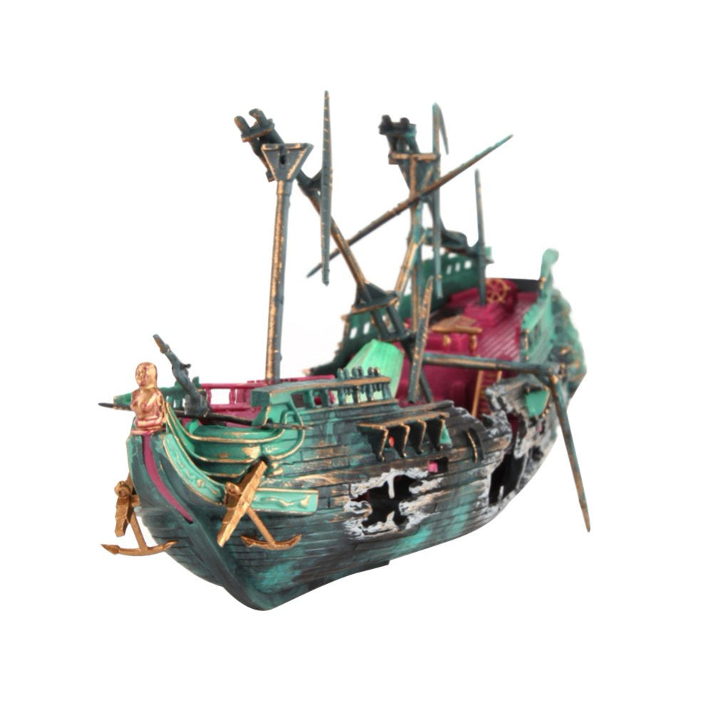 Large Broken Boat Shape Aquarium Decoration Fish Tank Separated Sunk Shipwreck Floating Wreck Ornaments Home Decor Animals & Pet Supplies > Pet Supplies > Fish Supplies > Aquarium Decor Fysho