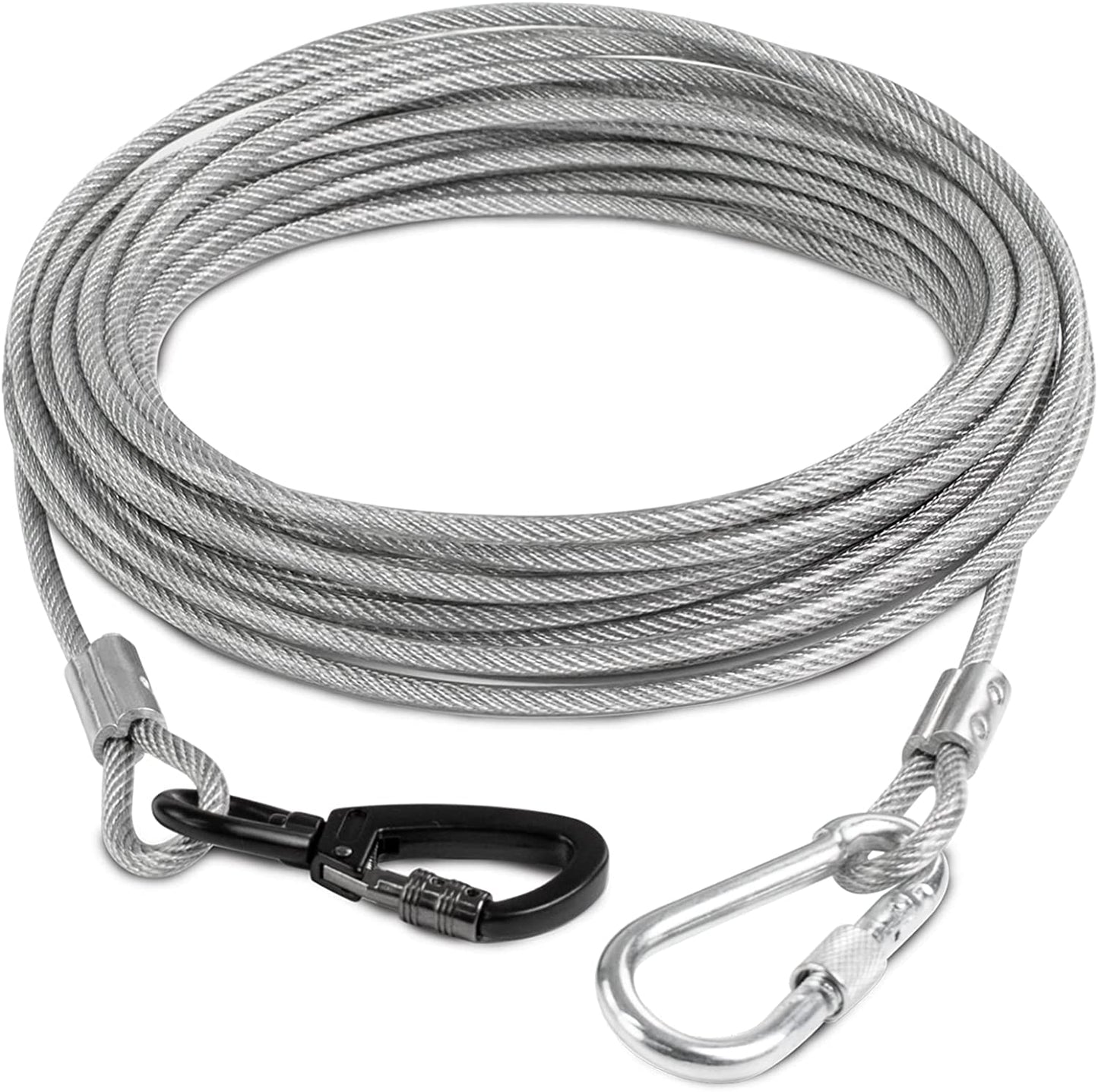 SICZON Dog Tie Out Cable for Pooches Runner up to 250 Lbs, 10FT Dog Cbale, Durable Heavy Duty Dog Chain Lead Tether and Superior Clips Swivel Hook, Dog Leads for Yard outside Garden Camping Outdoor Animals & Pet Supplies > Pet Supplies > Dog Supplies > Dog Apparel SICZON 40ft