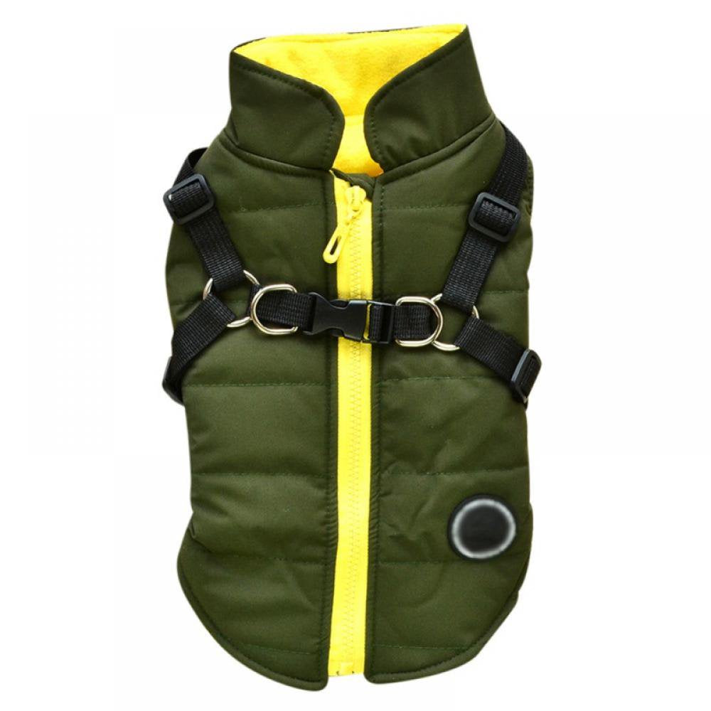 Topumt Dog Winter Coat W/Zipper-Waterproof Thick Cotton Snow Jacket for Dog Cat-Cold Weather Apparel Animals & Pet Supplies > Pet Supplies > Dog Supplies > Dog Apparel Topumt XS Army Green
