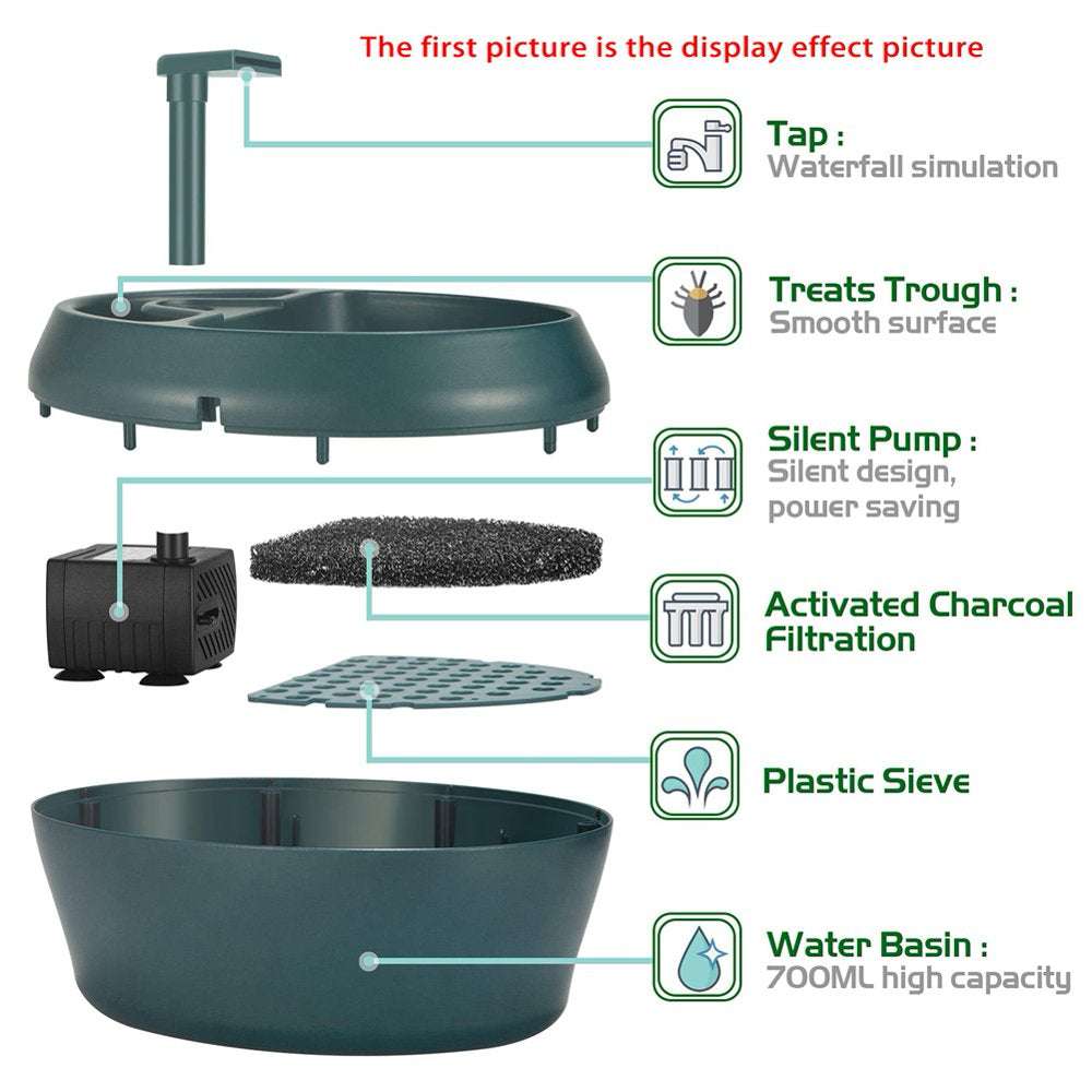 Reptile Chameleon Cantina with Snacks Trough, Drinking Fountain Water Dripper for Amphibians Insects Lizard US Plug Animals & Pet Supplies > Pet Supplies > Reptile & Amphibian Supplies > Reptile & Amphibian Food Mengmen