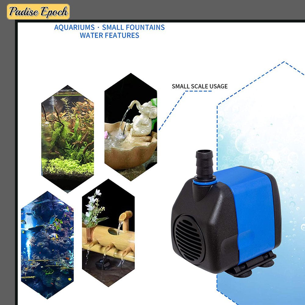 Submersible Water Pump Ultra Quiet for Pond,Aquarium,Fish Tank,Fountain,Hydroponics Animals & Pet Supplies > Pet Supplies > Fish Supplies > Aquarium & Pond Tubing KOL PET
