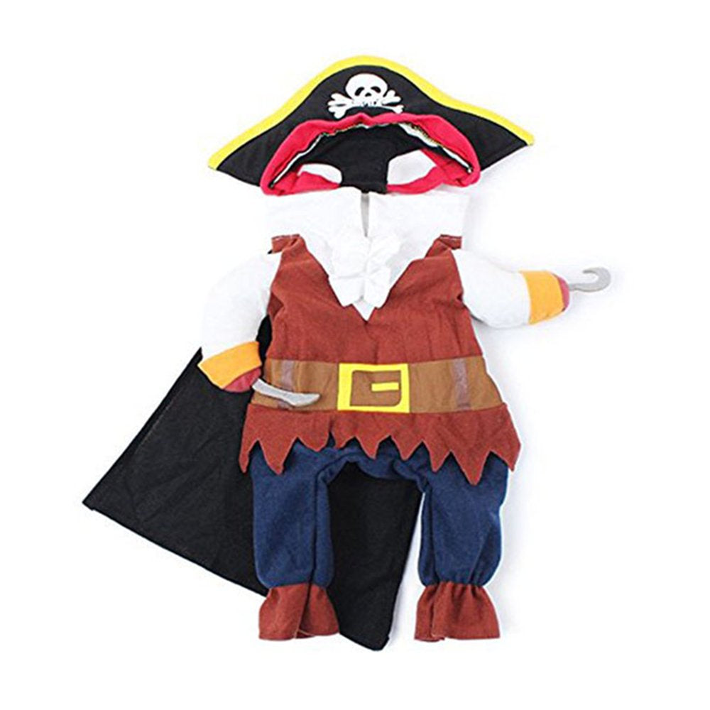 Pet Cat Dog Clothes Costume Dress Pirate Suit Apparel with Hat Size L Animals & Pet Supplies > Pet Supplies > Cat Supplies > Cat Apparel NUOLUX