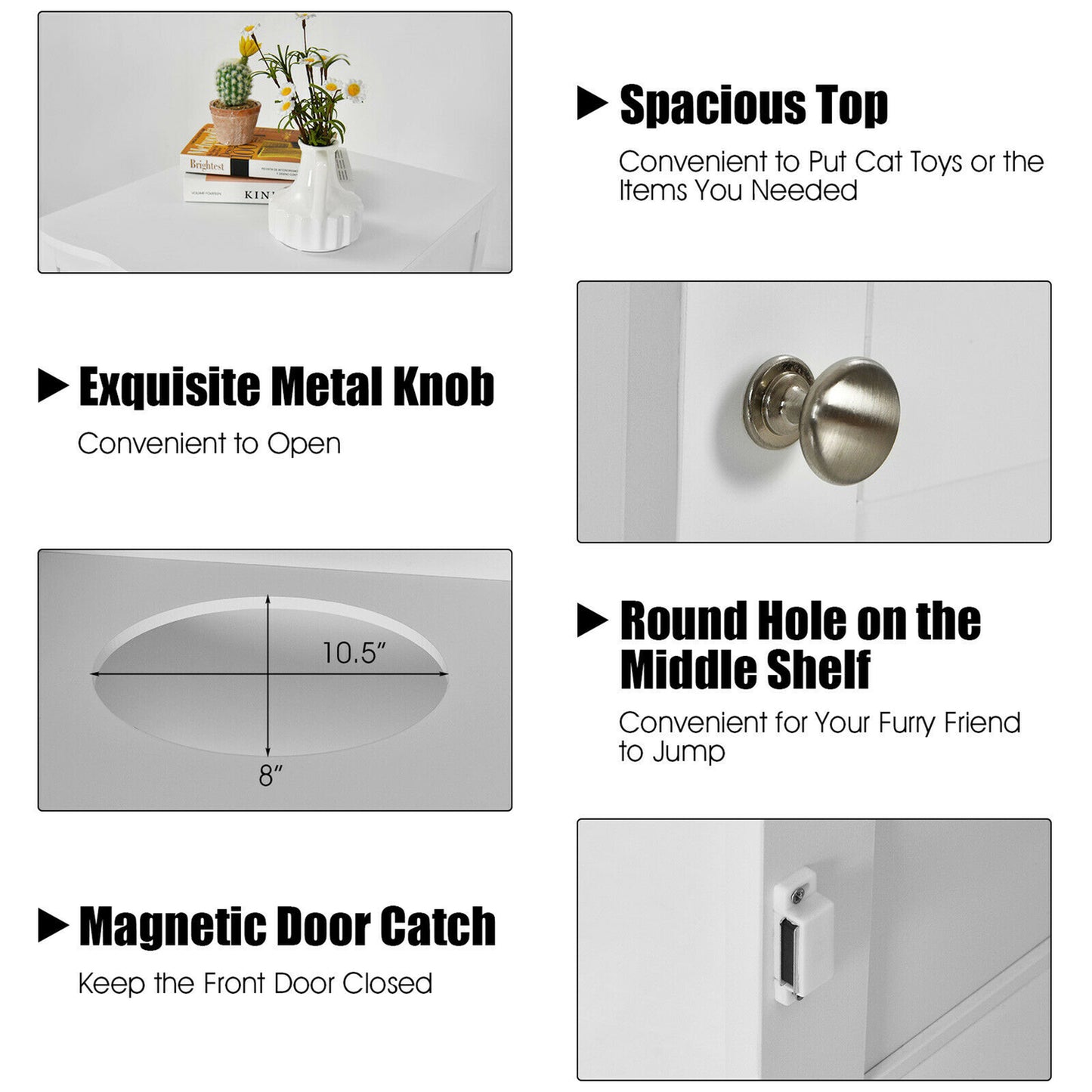 Gymax Cat House Pet Litter Box Enclosure Nightstand 2-Tier Hidden Cat Washroom Animals & Pet Supplies > Pet Supplies > Cat Supplies > Cat Furniture Gymax