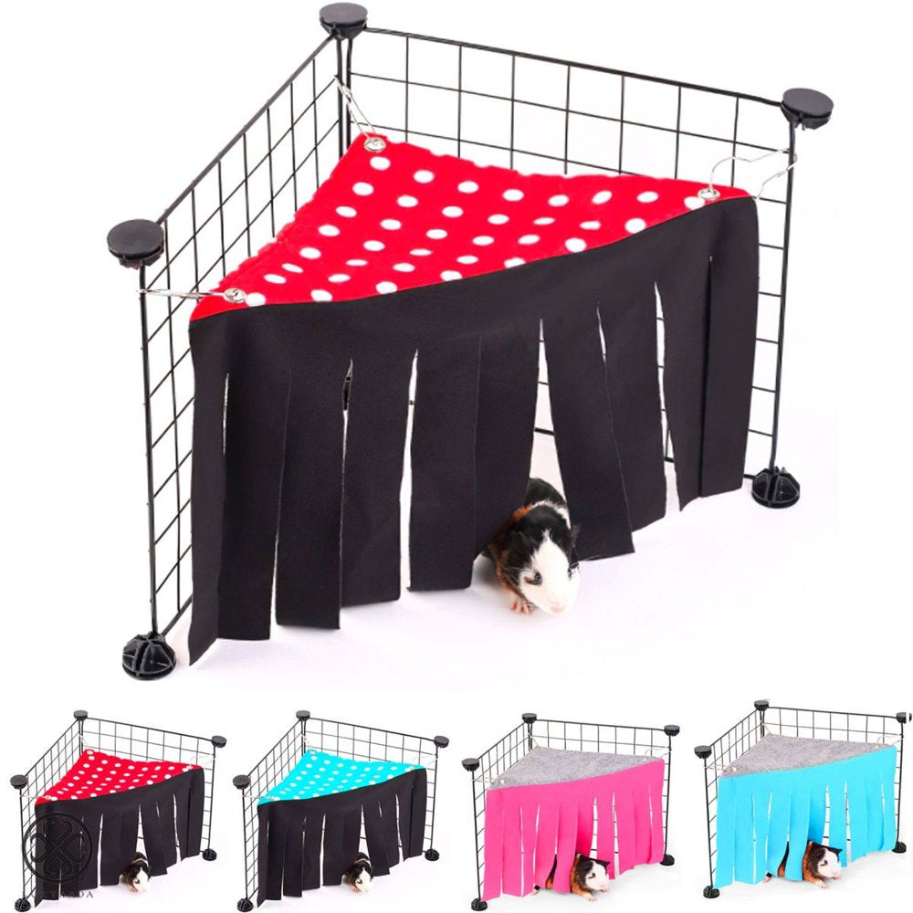Luxtrada Hideout for Guinea Pigs, Corner Fleece Forest Hideaway Pet Cage Hammock for Rats, Hamsters, Hedgehog, Ferrets, Chinchillas, Bunny, Mice Small Animals Animals & Pet Supplies > Pet Supplies > Small Animal Supplies > Small Animal Bedding Luxtrada Red-point