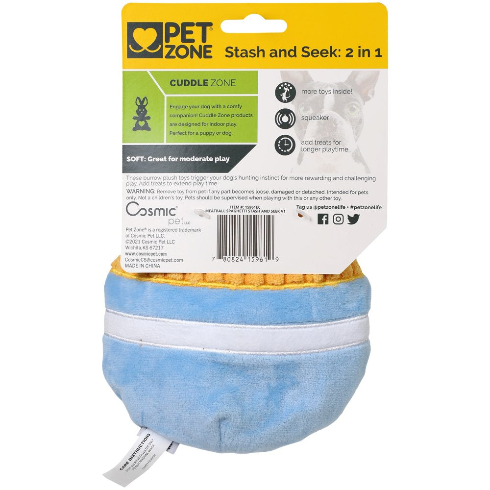 Pet Zone Pawsta and Meatballs Hide and Seek Plush Squeaky Dog Toys Animals & Pet Supplies > Pet Supplies > Dog Supplies > Dog Toys Our Pets