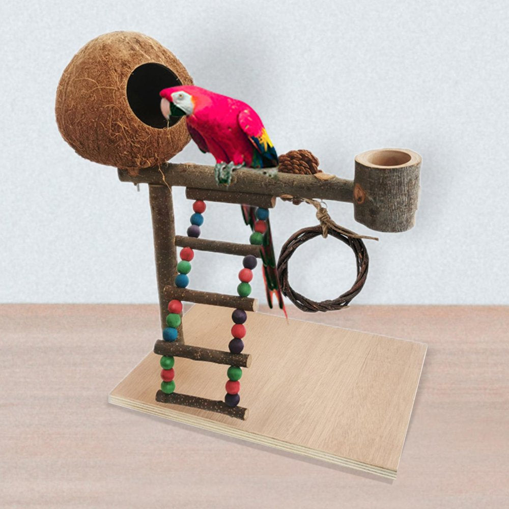 Pet Bird Playstand Parrot Playground Toy Wooden Perch Ladder Climbing Platform , Style C 35X20X35Cm Animals & Pet Supplies > Pet Supplies > Bird Supplies > Bird Gyms & Playstands FITYLE   