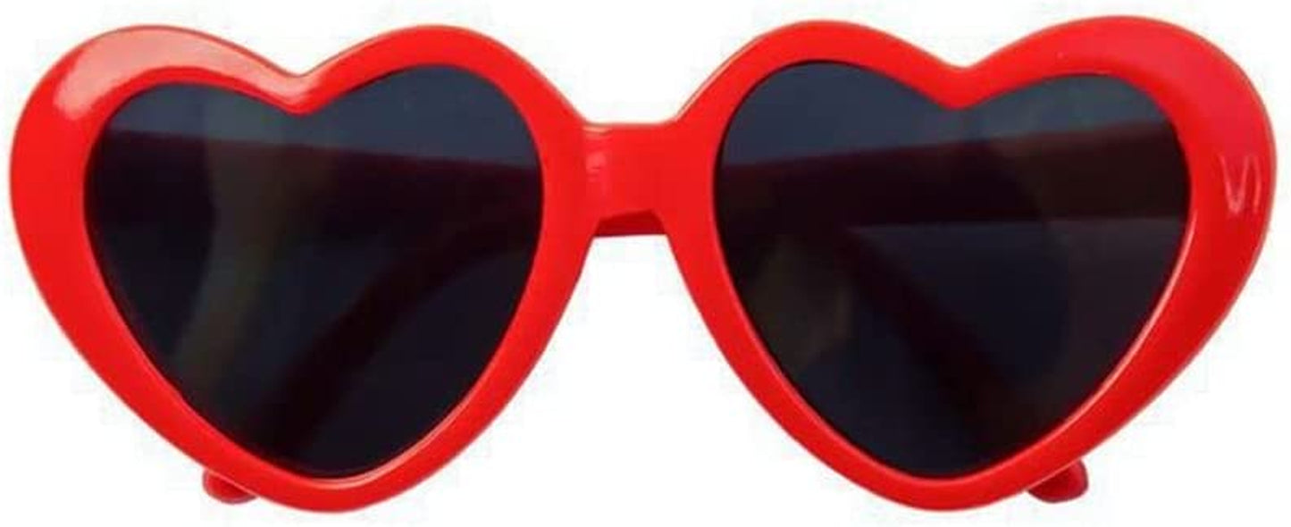 Pet Sunglasses Cute Pet Dog Sunglasses Cat Glasses Heart Sun Flower Glasses for Maltese Hiromi Poodle Small Dogs Cat Accessories(Pink) Animals & Pet Supplies > Pet Supplies > Dog Supplies > Dog Apparel Houchu Red