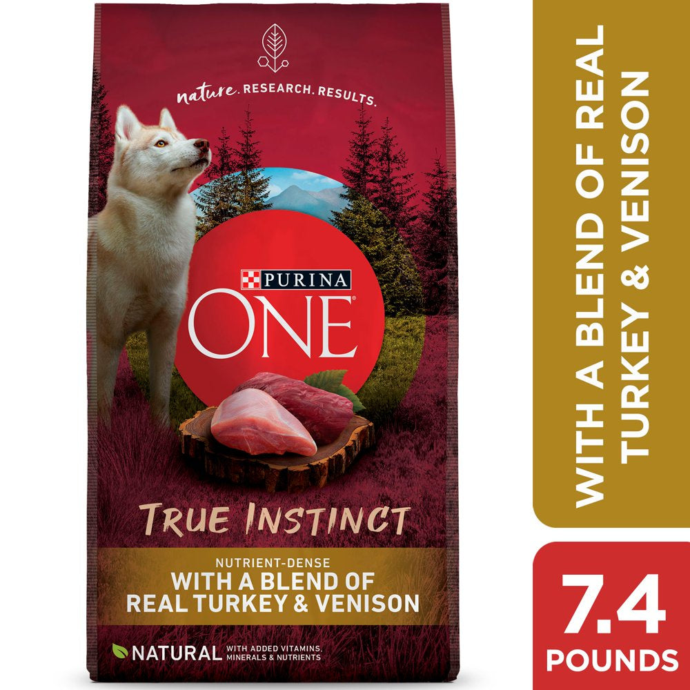 Purina ONE High Protein, Natural Dry Dog Food, True Instinct with Real Turkey & Venison, 3.8 Lb. Bag Animals & Pet Supplies > Pet Supplies > Small Animal Supplies > Small Animal Food Nestlé Purina PetCare Company 7.4 lb.