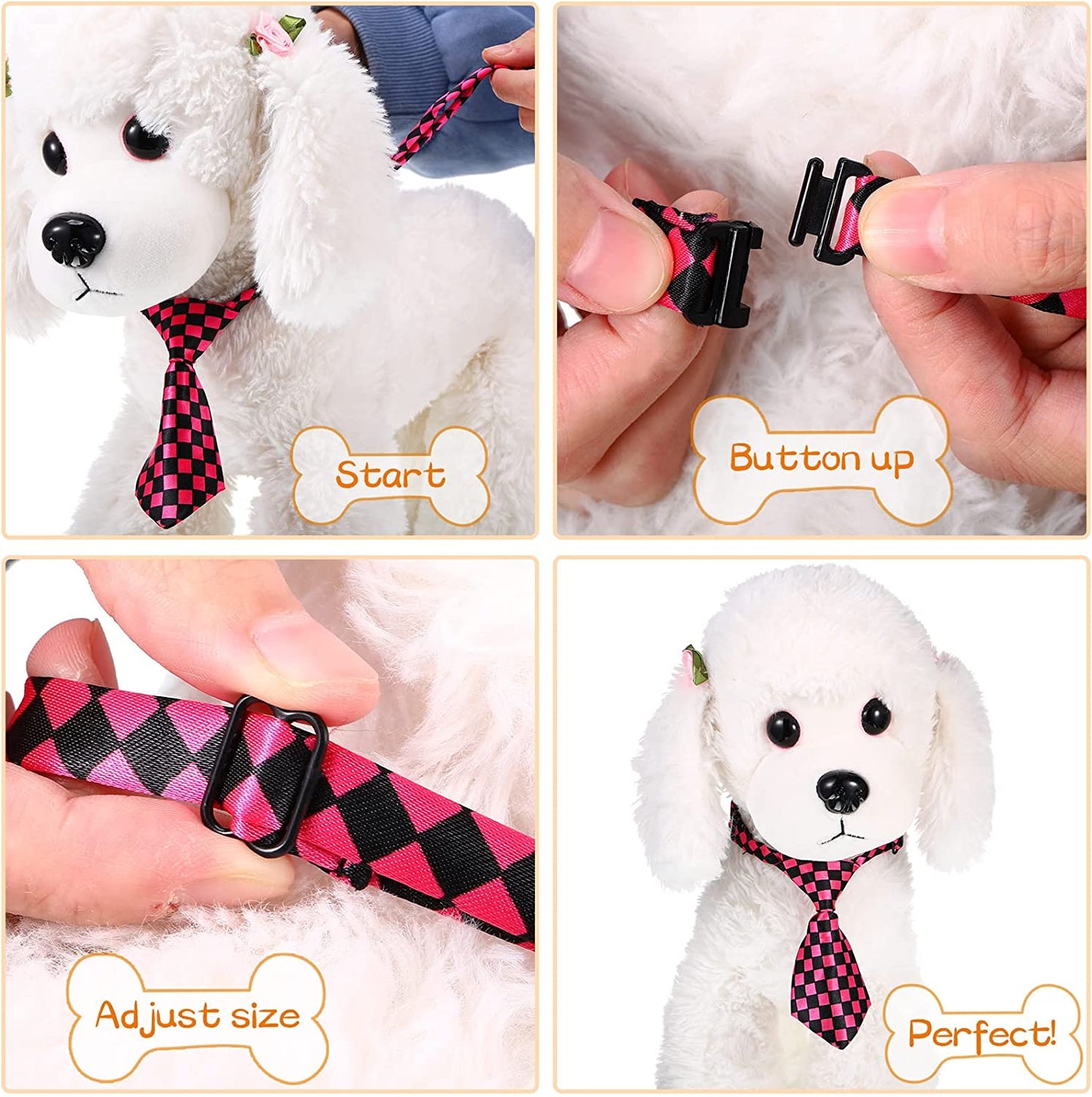 50 Pcs Dog Neck Tie Adjustable Cat Ties Collar 50 Kind of Assorted Patter Puppy Pet Bow Ties Grooming Accessories for Small Dogs Cats Birthday Photography Holiday Festival Party Gift Favor Animals & Pet Supplies > Pet Supplies > Dog Supplies > Dog Apparel Sadnyy