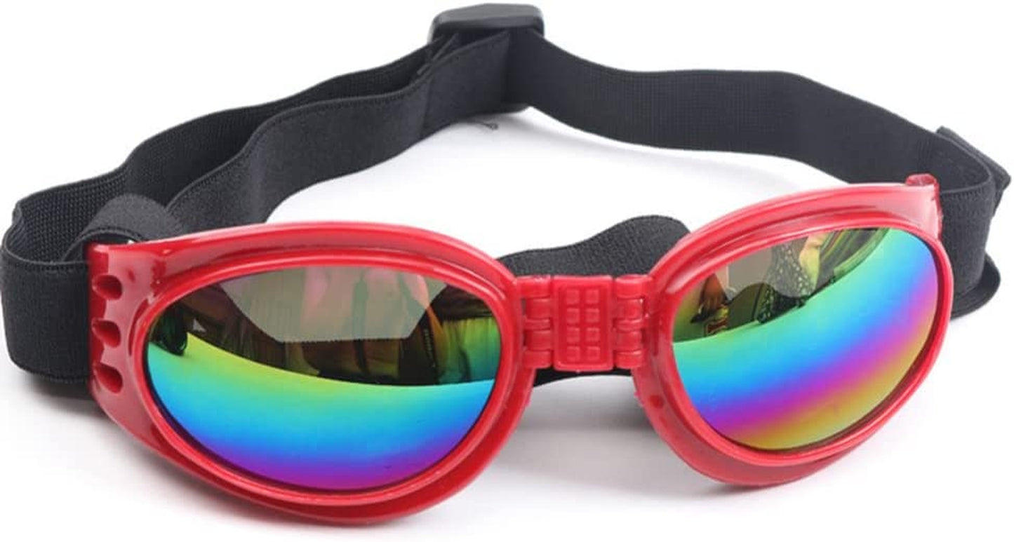 Gigicloud Pet Dog Sunglasses Summer Windproof Foldable Sunscreen Anti-Uv Puppy Goggles Pet Dog Sunglasses Cosplay Glasses Photo Props Eyewear for Cats and Dogs Animals & Pet Supplies > Pet Supplies > Dog Supplies > Dog Apparel Gigicloud red one size