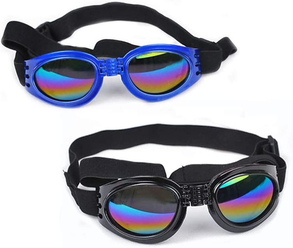 NA/ 2 Pcs Dog Goggles, Adjustable Strap Dog Goggles Eye Wear Protection for Travel Skiing, UV Protection Waterproof Sunglasses for Dog (Black, White) Animals & Pet Supplies > Pet Supplies > Dog Supplies > Dog Apparel PINTOU Blue