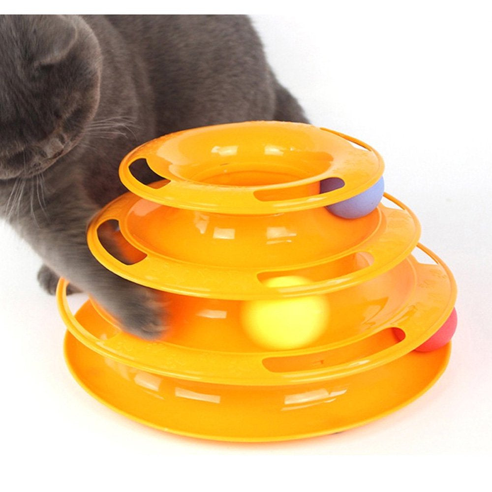 Carkira Cat Toy Vibrant Life Three Tier Cat Track with 3 Moving Balls for Cat Hunting Sports Animals & Pet Supplies > Pet Supplies > Cat Supplies > Cat Toys Carkira
