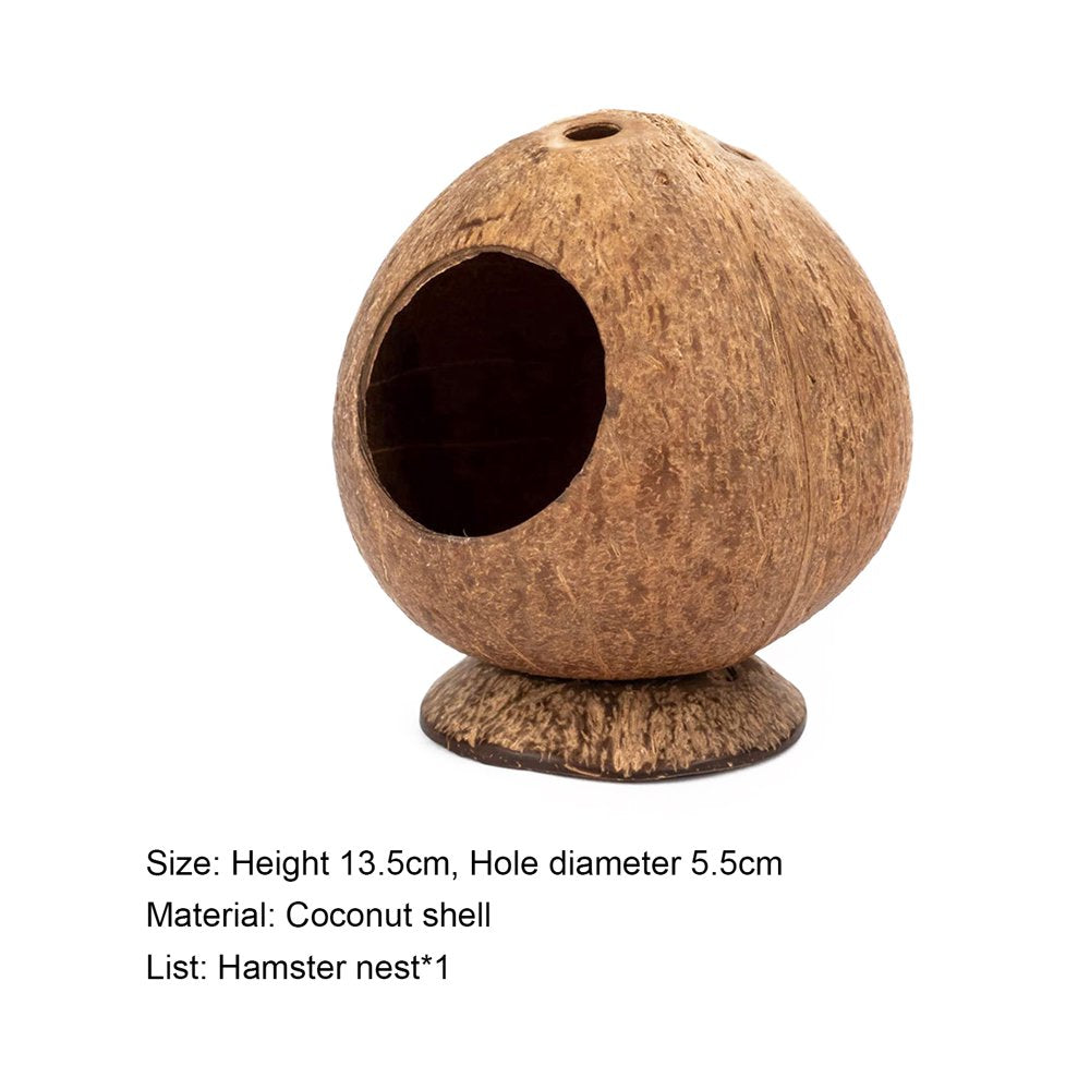 Shenmeida Natural Coconut Hut Hamster House Bed for Gerbils Mice Small Animal Cage Habitat Decor Animals & Pet Supplies > Pet Supplies > Small Animal Supplies > Small Animal Habitats & Cages shenmeida