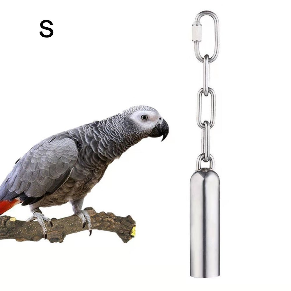 Garhelper Squirrel Bell Swing Bells Medium Large Parrot Toy Stainless Steel Bell Stand Bell Parrot Cage Chew Toy Pet Bird Accessories for Parrot Macaw African Greys Small Cockatoo Parakeet Cockatiels Animals & Pet Supplies > Pet Supplies > Bird Supplies > Bird Toys Garhelper S