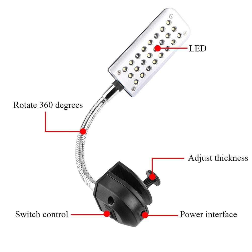 1.5W 24 LED Aquarium Clamp Light Fish Tank Lamp 2 Mode Blue and White US Plug Animals & Pet Supplies > Pet Supplies > Fish Supplies > Aquarium Lighting ELENXS
