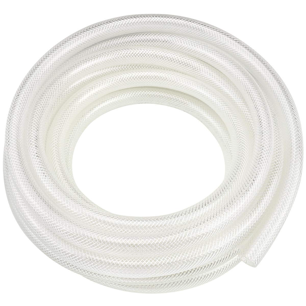 1" ID X 10 Ft High Pressure Braided Clear PVC Vinyl Tubing Flexible Vinyl Tube, Heavy Duty Reinforced Vinyl Hose Tubing, BPA Free and Non Toxic Animals & Pet Supplies > Pet Supplies > Fish Supplies > Aquarium & Pond Tubing Eastrans 1/2" I.D. 10 Feet