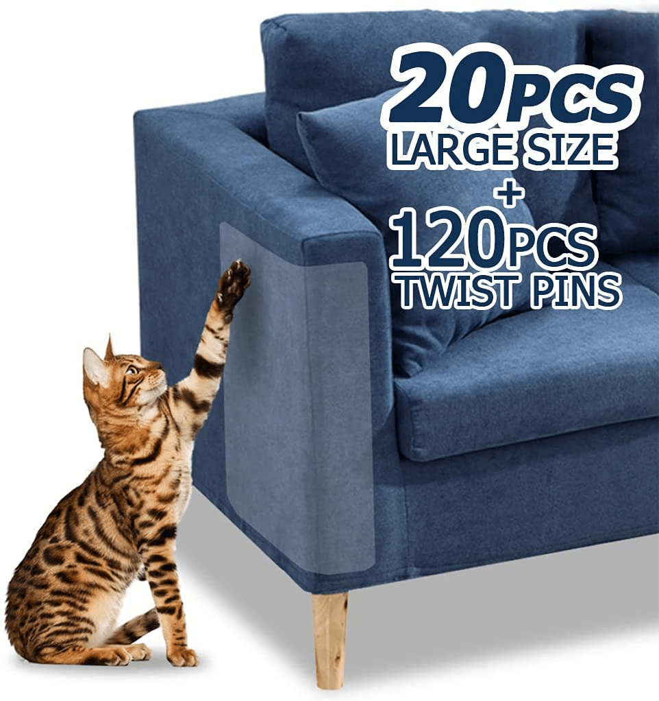 10 Pcs Furniture Protectors from Cats, Clear Self-Adhesive Cat Scratch Deterrent, Couch Protector 4 Pack X-Large (18"L 12"W) + 4 Pack Large (18"L 9"W) + 2 Pack (18"L 6"W) Cat Repellent for Furniture, Animals & Pet Supplies > Pet Supplies > Cat Supplies > Cat Furniture FTSTC 20PCS for fabric, leather, etc.(for all sofas)