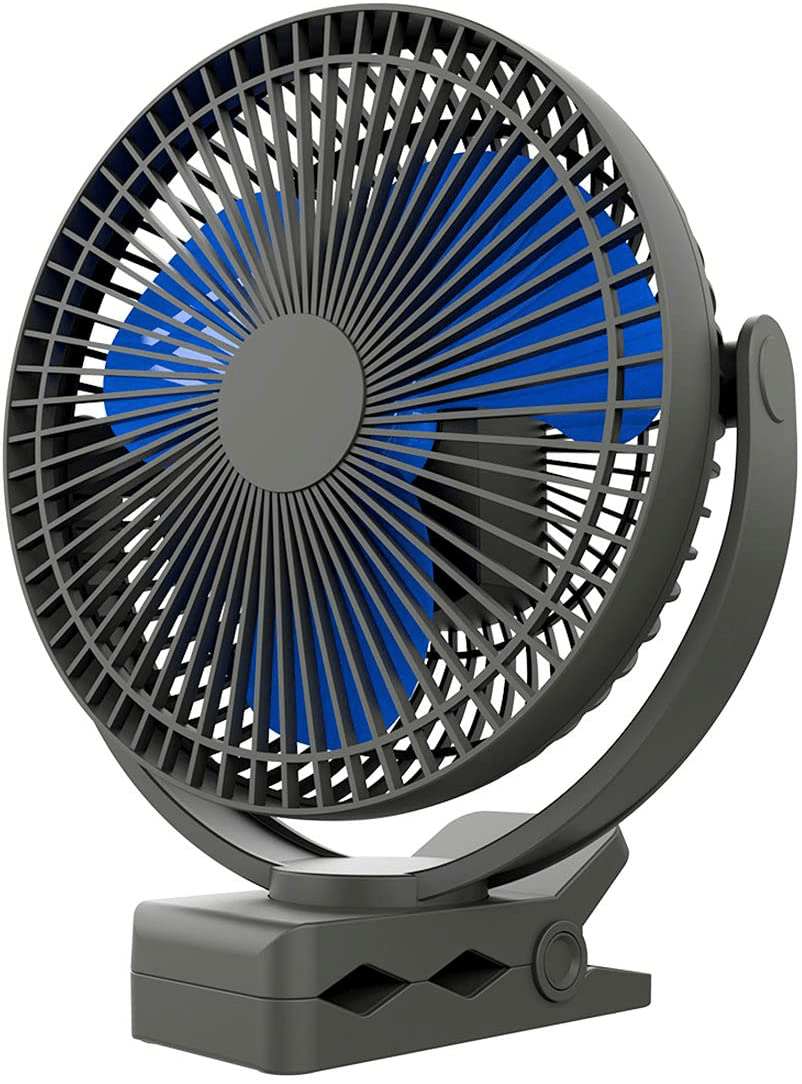 10000Mah Rechargeable Portable Fan, 8-Inch Battery Operated Clip on Fan, USB Fan, 4 Speeds, Strong Airflow, Sturdy Clamp for Personal Office Desk Golf Car Outdoor Travel Camping Tent Gym Treadmill Animals & Pet Supplies > Pet Supplies > Dog Supplies > Dog Treadmills Koonie Blue  