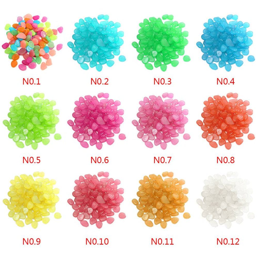 100Pcs Fish Tank Fluorescent Pebble Garden Parterre Decor Glow Stone Aquarium Ornament Marbles Rocks Animals & Pet Supplies > Pet Supplies > Fish Supplies > Aquarium Decor Worallymy