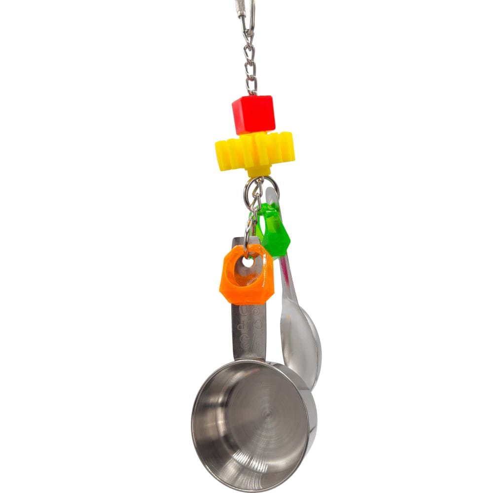 1016 Paci Pot Banger M&M Bird Toys Colorful Stainless Steel Durable Animals & Pet Supplies > Pet Supplies > Bird Supplies > Bird Toys M&M Bird Toys Stainless Steel Pot & Spoon Acrylic Ring