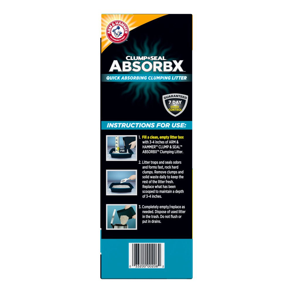 Arm & Hammer Clump & Seal Absorbx Clumping Litter, Multicat Unscented 8.5Lb Animals & Pet Supplies > Pet Supplies > Cat Supplies > Cat Litter Church & Dwight Co., Inc.