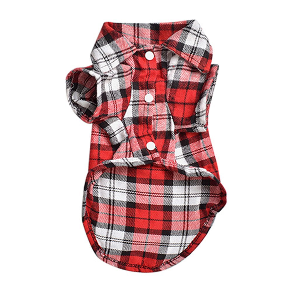 UDIYO Seller'S Recommendation, Cute Pet Dog Puppy Plaid Shirt Coat Clothes T-Shirt Top Apparel Size XS S M L Animals & Pet Supplies > Pet Supplies > Dog Supplies > Dog Apparel UDIYO L Red