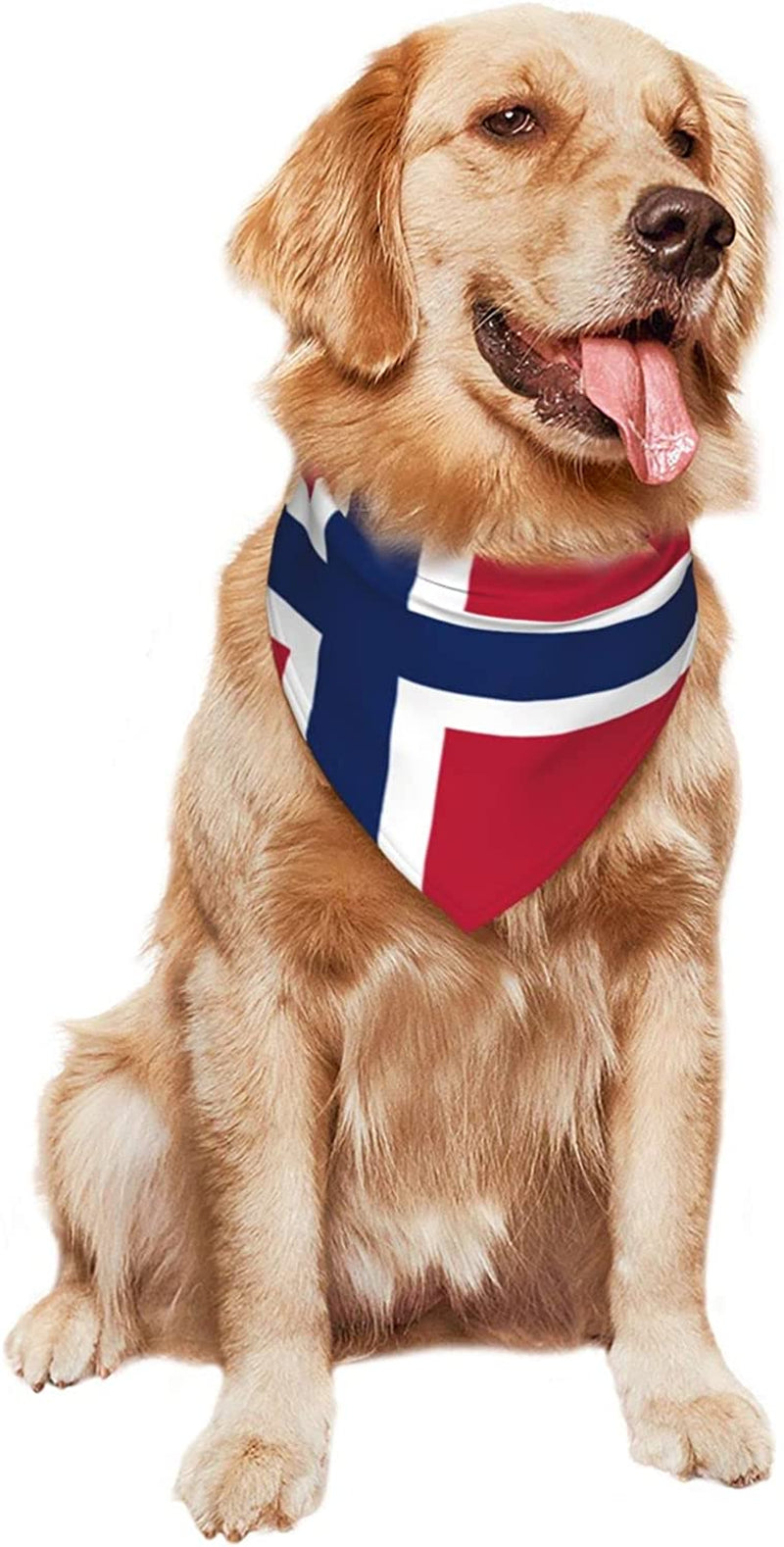 Flag of Norway Pet Dog and Cat Decorative Triangle Scarf,Dog Bandana,Breathable and Stain Resistant. Animals & Pet Supplies > Pet Supplies > Dog Supplies > Dog Apparel ZALTAS